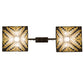 Meyda Lighting Nuevo 44" 2-Light Mahogany Bronze Island Pendant Light With Multi-Colored Shade Glass
