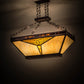 Meyda Lighting Nuevo 48" 9-Light Mahogany Bronze Mission Island Inverted Pendant Light With Amber & Brown Shade Glass