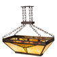 Meyda Lighting Nuevo 48" 9-Light Mahogany Bronze Mission Island Inverted Pendant Light With Amber & Brown Shade Glass