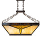 Meyda Lighting Nuevo 48" 9-Light Mahogany Bronze Mission Island Inverted Pendant Light With Amber & Brown Shade Glass