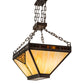 Meyda Lighting Nuevo 48" 9-Light Mahogany Bronze Mission Island Inverted Pendant Light With Amber & Brown Shade Glass