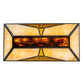 Meyda Lighting Nuevo 48" 9-Light Mahogany Bronze Mission Island Inverted Pendant Light With Amber & Brown Shade Glass