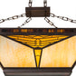 Meyda Lighting Nuevo 48" 9-Light Mahogany Bronze Mission Island Inverted Pendant Light With Amber & Brown Shade Glass