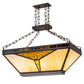 Meyda Lighting Nuevo 48" 9-Light Mahogany Bronze Mission Island Inverted Pendant Light With Amber & Brown Shade Glass