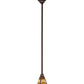 Meyda Lighting Nuevo 7" Mahogany Bronze Mission Mini Pendant Light With Brown & Beige Shade Glass