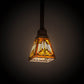 Meyda Lighting Nuevo 7" Mahogany Bronze Mission Mini Pendant Light With Brown & Beige Shade Glass