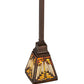 Meyda Lighting Nuevo 7" Mahogany Bronze Mission Mini Pendant Light With Brown & Beige Shade Glass