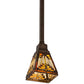 Meyda Lighting Nuevo 7" Mahogany Bronze Mission Mini Pendant Light With Brown & Beige Shade Glass