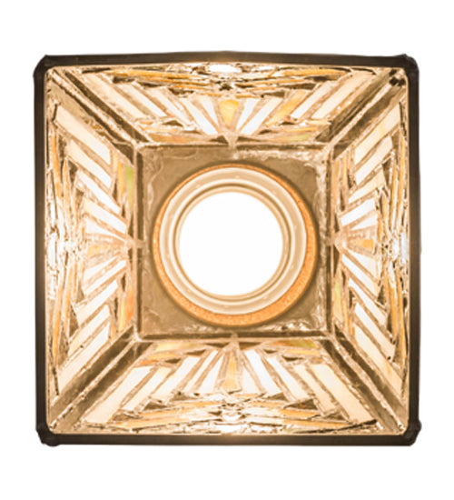 Meyda Lighting Nuevo 7" Mahogany Bronze Mission Mini Pendant Light With Brown & Beige Shade Glass