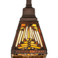 Meyda Lighting Nuevo 7" Mahogany Bronze Mission Mini Pendant Light With Brown & Beige Shade Glass