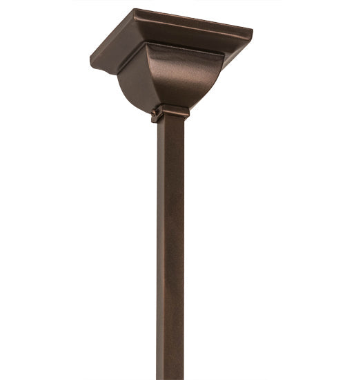 Meyda Lighting Nuevo 7" Mahogany Bronze Mission Mini Pendant Light With Brown & Beige Shade Glass