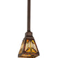 Meyda Lighting Nuevo 7" Mahogany Bronze Mission Mini Pendant Light With Brown & Beige Shade Glass