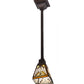 Meyda Lighting Nuevo 7" Mahogany Bronze Mission Mini Pendant Light With Multi-Colored Shade Glass
