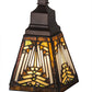 Meyda Lighting Nuevo 7" Mahogany Bronze Mission Mini Pendant Light With Multi-Colored Shade Glass