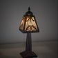 Meyda Lighting Nuevo Mission 10" Mahogany Bronze Mini Table Lamp With Multi-Colored Stained Shade Glass