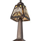 Meyda Lighting Nuevo Mission 10" Mahogany Bronze Mini Table Lamp With Multi-Colored Stained Shade Glass