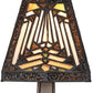 Meyda Lighting Nuevo Mission 10" Mahogany Bronze Mini Table Lamp With Multi-Colored Stained Shade Glass