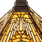 Meyda Lighting Nuevo Mission 14" Mahogany Bronze Pendant Light With Multi-Colored Shade Glass