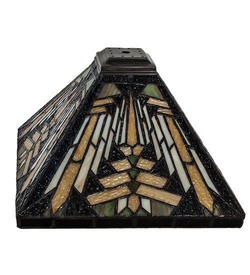 Meyda Lighting Nuevo Mission 14" Multi-Colored Shade Glass