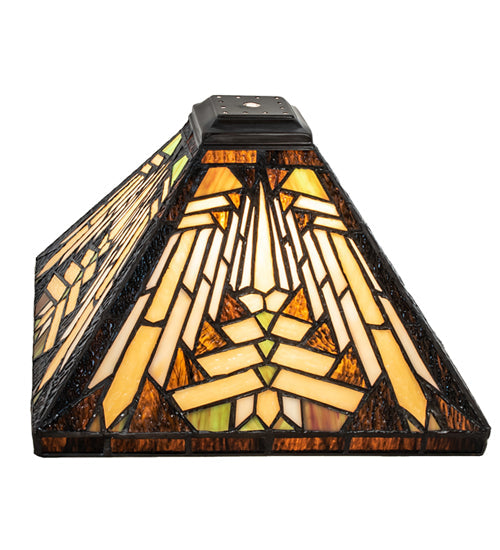 Meyda Lighting Nuevo Mission 14" Multi-Colored Shade Glass