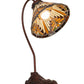 Meyda Lighting Nuevo Mission 18" Mahogany Bronze Desk Table Lamp With Brown & Beige Stained Shade Glass