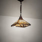 Meyda Lighting Nuevo Mission 20" Mahogany Bronze Pendant Light With Beige Flemish & Honey Amber Granite Shade