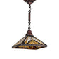 Meyda Lighting Nuevo Mission 20" Mahogany Bronze Pendant Light With Beige Flemish & Honey Amber Granite Shade