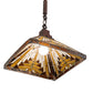 Meyda Lighting Nuevo Mission 20" Mahogany Bronze Pendant Light With Beige Flemish & Honey Amber Granite Shade
