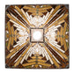 Meyda Lighting Nuevo Mission 20" Mahogany Bronze Pendant Light With Beige Flemish & Honey Amber Granite Shade