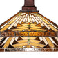 Meyda Lighting Nuevo Mission 20" Mahogany Bronze Pendant Light With Beige Flemish & Honey Amber Granite Shade