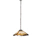 Meyda Lighting Nuevo Mission 24" 3-Light Mahogany Bronze Pendant Light With Multi-Colored Shade Glass