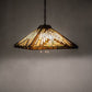 Meyda Lighting Nuevo Mission 24" 3-Light Mahogany Bronze Pendant Light With Multi-Colored Shade Glass