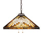 Meyda Lighting Nuevo Mission 24" 3-Light Mahogany Bronze Pendant Light With Multi-Colored Shade Glass