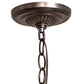 Meyda Lighting Nuevo Mission 24" 3-Light Mahogany Bronze Pendant Light With Multi-Colored Shade Glass
