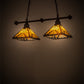Meyda Lighting Nuevo Mission 32" 2-Light Mahogany Bronze Island Pendant Light With Amber & Brown Shade Glass
