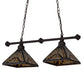 Meyda Lighting Nuevo Mission 32" 2-Light Mahogany Bronze Island Pendant Light With Amber & Brown Shade Glass