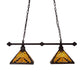 Meyda Lighting Nuevo Mission 32" 2-Light Mahogany Bronze Island Pendant Light With Amber & Brown Shade Glass