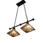 Meyda Lighting Nuevo Mission 32" 2-Light Mahogany Bronze Island Pendant Light With Amber & Brown Shade Glass