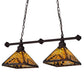 Meyda Lighting Nuevo Mission 32" 2-Light Mahogany Bronze Island Pendant Light With Amber & Brown Shade Glass