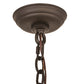Meyda Lighting Nuevo Mission 34" 5-Light Oil Rubbed Bronze & Green Trees Mission Tall Pines Chandelier With Brown & Amber Shade Glass