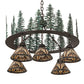 Meyda Lighting Nuevo Mission 34" 5-Light Oil Rubbed Bronze & Green Trees Mission Tall Pines Chandelier With Brown & Amber Shade Glass