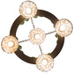 Meyda Lighting Nuevo Mission 34" 5-Light Oil Rubbed Bronze & Green Trees Mission Tall Pines Chandelier With Brown & Amber Shade Glass