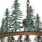 Meyda Lighting Nuevo Mission 34" 5-Light Oil Rubbed Bronze & Green Trees Mission Tall Pines Chandelier With Brown & Amber Shade Glass