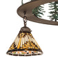 Meyda Lighting Nuevo Mission 34" 5-Light Oil Rubbed Bronze & Green Trees Mission Tall Pines Chandelier With Brown & Amber Shade Glass