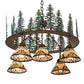 Meyda Lighting Nuevo Mission 34" 5-Light Oil Rubbed Bronze & Green Trees Mission Tall Pines Chandelier With Brown & Amber Shade Glass