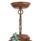 Meyda Lighting Nuevo Mission 34" 5-Light Rust & Green Trees Tall Pines Chandelier With Multi-Colored Shade Glass
