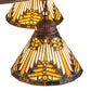 Meyda Lighting Nuevo Mission 34" 5-Light Rust & Green Trees Tall Pines Chandelier With Multi-Colored Shade Glass