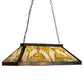 Meyda Lighting Nuevo Mission 39" 3-Light Craftsman Brown Island Pendant Light With Multi-Colored Shade Glass