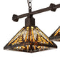Meyda Lighting Nuevo Mission 48" 3-Light Mahogany Bronze Island Pendant Light With Brown & Beige Stained Shade Glass