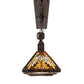 Meyda Lighting Nuevo Mission 48" 3-Light Mahogany Bronze Island Pendant Light With Brown & Beige Stained Shade Glass